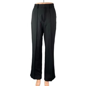 MNI Women's Black Pintuck High Rise Flared Bootcut Trousers Dress Pants Size S